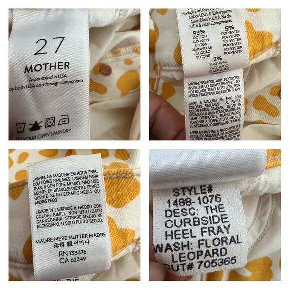 Mother The Curbside Heel Fray High Rise Jeans In Second Chance Size 27 - Picture 13 of 13